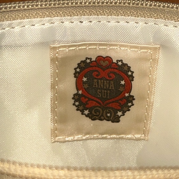 Anna Sui Black and Gold Glitter Double Wristlet Pouch
